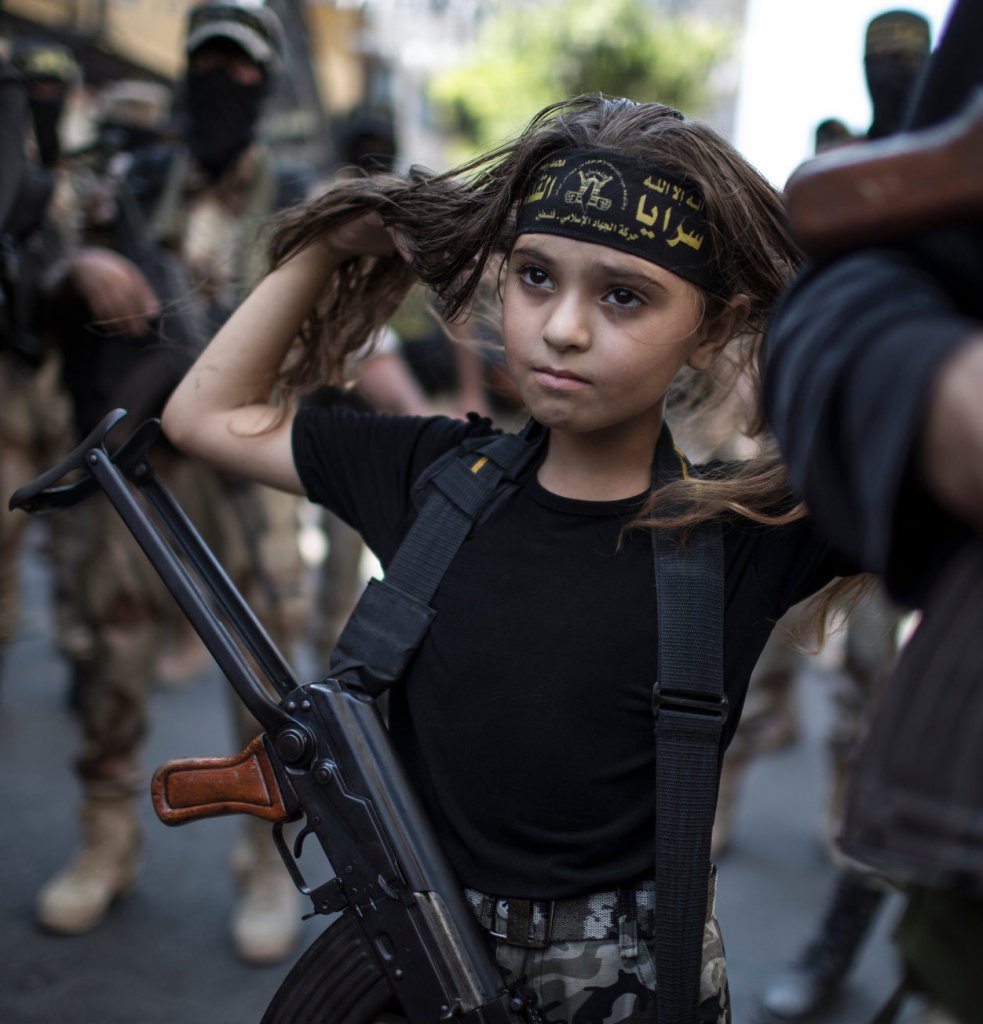 Young girl, Palestinian militant, Gaza City