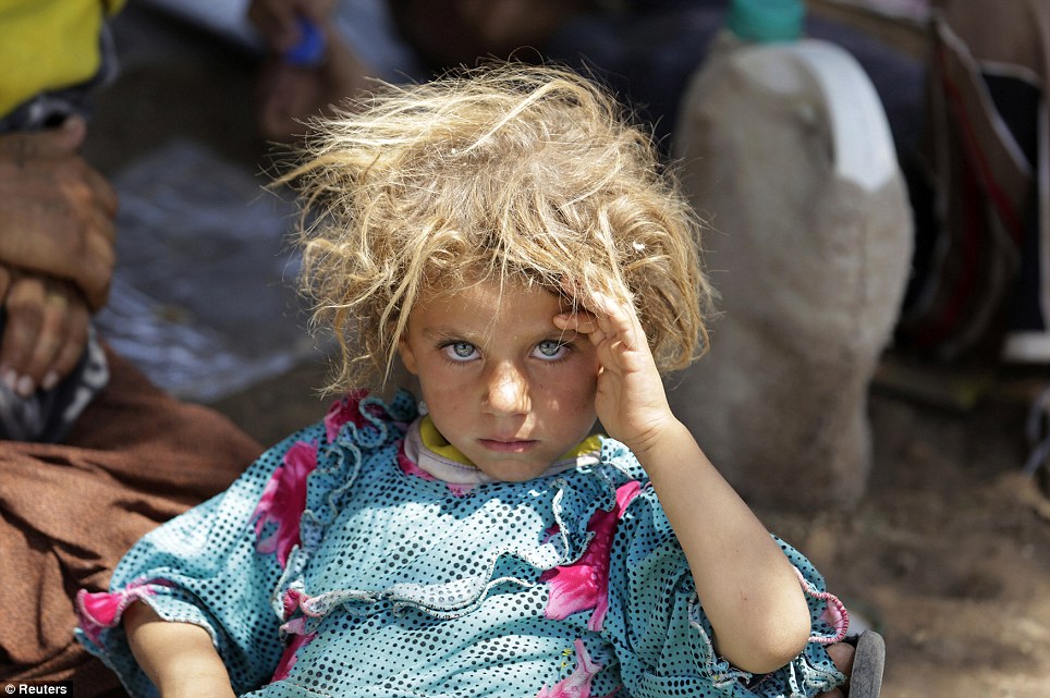 Yazidi refugee at Iraqi-Syrian border